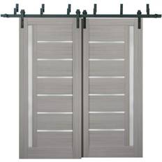 SartoDoors Finished Solid MDF Sliding Door Clear Glass (x)