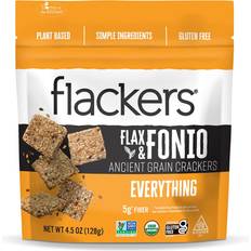 USDA Organic Crackers & Crispbreads Flackers Everything Flax & Fonio Crackers 4.5oz 1