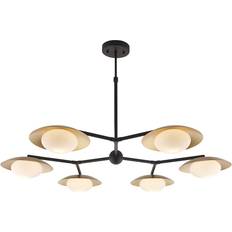 Loops & Bronze Semi 6 Bulb Ceiling Flush Light