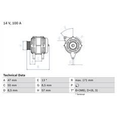 Bosch Générateurs Bosch 0 986 040 370 Alternateur 14V 100A V70 I 850 Break V40 Break