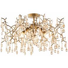 Gold ceiling lights Loops Aged Gold Ceiling Flush Light
