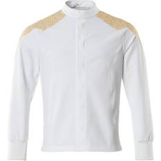 White Work Jackets Mascot Food & Care Stretch Over Shirt Jacket White/Yellow