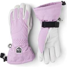 Men - Pink Gloves Hestra Heli Female 5-finger Ski Gloves - Syringa/Off-White