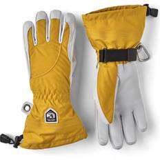 Hestra Heli Female 5-finger Ski Gloves - Mustard/Off White