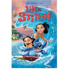 Black Posters Lilo & Stitch Wave Surf Poster