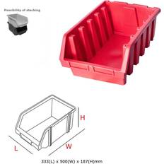 Red Storage Boxes Ergo XL+ Parts Stacking 333x500x187mm Storage Box