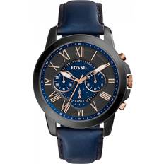 Watches Fossil Grant Chronograph Navy Leather