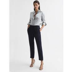 Reiss Dame Bukser Reiss Hailey Tapered Pull On Trousers Bukser - Navy