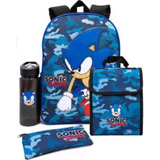 Camouflage Schooltassen Sonic the Hedgehog Camo-rugzakset Zwart/Blauw/Veelkleurig