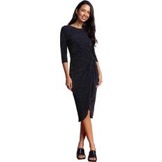 Roman Twist Front Sparkle Fitted Dress
