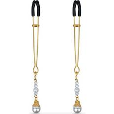 Oro Pinzas para pezones Easytoys Gold Nipple Clamps with Pearls