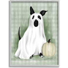 Ghost halloween costume Stupell Industries Dog Ghost Halloween Costume Giclee Framed Art