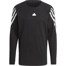 adidas T-Shirt Future Icons 3-Stripes Sort/Hvid Lange Ærmer