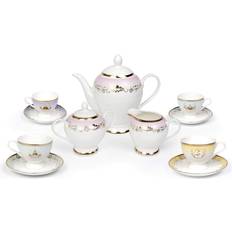 Ukonic Disney Princess 13-Piece Ceramic Tea Set Ariel Cinderella Jasmine Belle