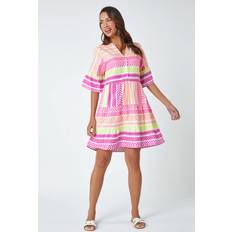 Roman Aztec Print Smock Dress