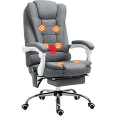 Necks Massage Products Vinsetto Heated Massage Office Chair with 6 Vibration Points Grey