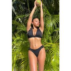 DD Bikini Tops Wolf & Whistle Textured Non Wired Plunge Bikini Top Fuller Bust Exclusive