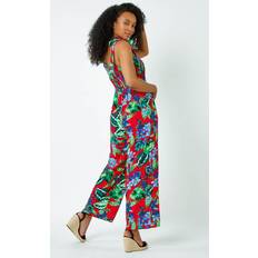 Rosso Tute intere Roman Petite Tropical Shirred Stretch Jumpsuit