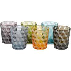 Multicolor Vasos Polspotten Blocks Glas 6er Set Mehrfarben H 10 cm x Ø 8,6 cm/1 Glas 250 g Vaso