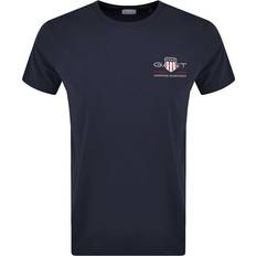 Gant Herre Broderet Archive Shield T-shirt Blå