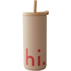 Design Letters Tazas de viaje Design Letters Botella Termo Con Pajita Travel Life 50 cl Hi-Beige Taza de viaje