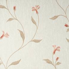 Crown Vymura Bellagio Floral Wallpaper Cream/Pink