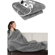 Electric Blankets Groundlevel Fleece heated electric blanket Silver Silver