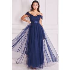 Goddiva Off The Shoulder Princess Maxi Dress