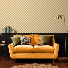 Check Me Out Butterscotch Yellow Checkered Wallpaper