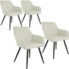 Oui Chaises de Cuisine tectake 4 Chaises Marilyn Aspect Lin Noir Chaise de Cuisine