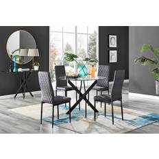 Novara Box Novara Black Leg Round Dining Set