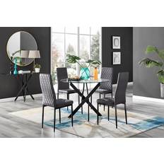 Black Dining Sets Furniturebox Box Novara Black Leg Round Dining Set