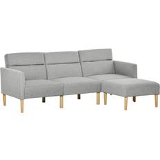 Touch of grey Homcom Sectional Sofa Set Grey Sofa 204cm 3 Seater