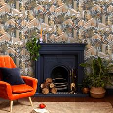 Envy Vacay Ochre Natural Floral Wallpaper