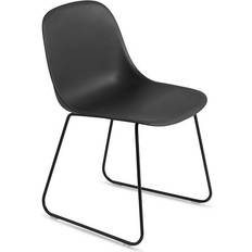 Muuto Sillas de Cocina Muuto Fiber Base Acero Asiento Plástico Black-Anthracite Silla de Cocina