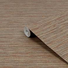 Boutique Chunky Weave Textured Plain Rust Wallpaper