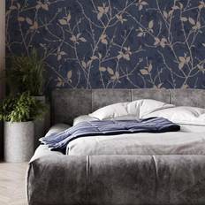 Blue Wallpapers Boutique Belle Geometric Navy/Copper Wallpaper