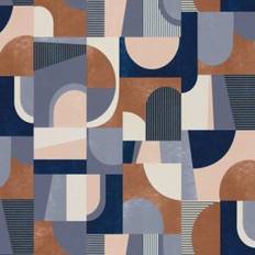 Erismann Copper Blue 10264-08 Geometric Abstract Graphic Wallpaper