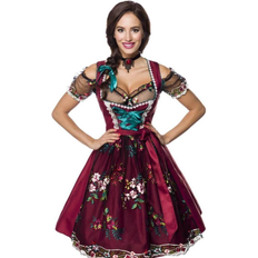 Rot Kostüme & Verkleidungen Dirndline Women's Luxury Dirndl with Floral Apron