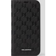 Karl Lagerfeld Wallet Cases Karl Lagerfeld Monogram Iphone 13 Pro Wallet Case, Man, Black, Size: One size One size