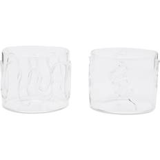 Vidrio Accesorios de cocina Ferm Living Doodle Glas Set of 2 in Clear 19x6.5x8 cm Vaso