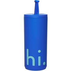 Design Letters Tazas de viaje Design Letters Botella Termo Con Pajita Travel Life 50 cl Hi-Cobalt Blue Taza de viaje