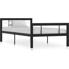 vidaXL Svart Och Vit Metall 100x200 cm Sängram