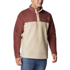 Hiking - Red Sweaters Columbia Men's Steens Mountain Half Snap Fleece Pullover - Light Raisin/Ancient Fossil