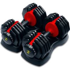 Urban25 Home Fitness Black Red Adjustable Smart Dumbbells from 2.5kg upto 25kg Training Weights
