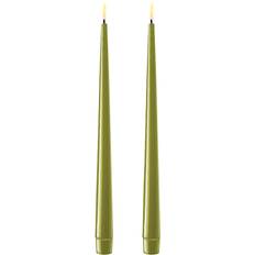 Deluxe Homeart LED Kertelys med Lak Ø2.2 x H28 cm Set med 2 stk LED-lys 2stk
