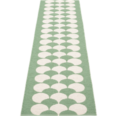 Pappelina matta 70 x 250 Pappelina Poppy Vit, Grön 70x250cm