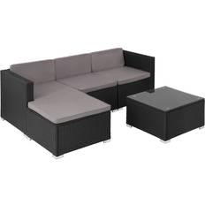 Lounge-Sets tectake Rattan Lounge Lignano Schwarz