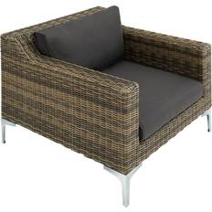 Rotin Mobilier de Jardin et d'Extérieur tectake Ensemble Modulable En Rotin Villanova Fauteuil En Aluminium - Gris Anthracite