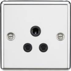 Electrical Outlets Knightsbridge 5A Unswitched Socket Rounded Edge Polished Chrome Finish with Polished Chrome